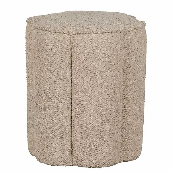 Zwei Hocker in Beige Boucle Stoff (2er Set) günstig online kaufen