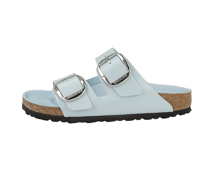 Birkenstock Arizona Big Buckle Naturleder Lack schmal Damen Pantolette Sand günstig online kaufen