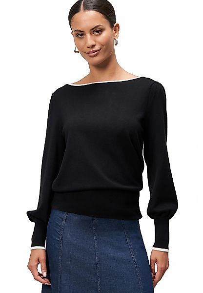 Zero Strickpullover "zero Feinstrickpullover mit Kontrastpaspel", (1 tlg.), günstig online kaufen