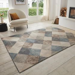 HANSE Home Teppich "Bakke" rechteckig 8 mm Höhe Kurzflor, Läufer, Rauten-Mu günstig online kaufen