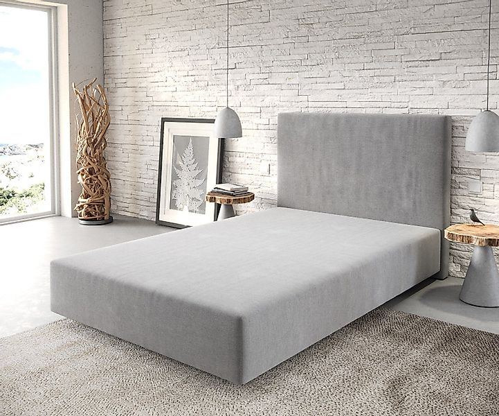 DELIFE Bettgestell Dream-Well, Mikrofaser Grau 120x200 günstig online kaufen