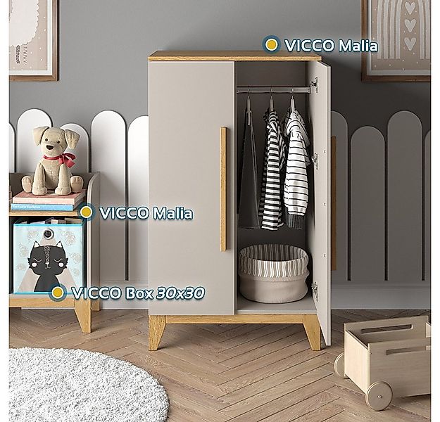 VitaliSpa® Kleiderschrank Malia, Cashmere-Eiche, 70 x 120 cm günstig online kaufen