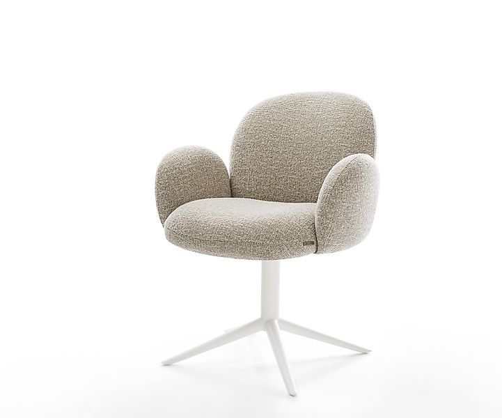 Drehstuhl Nube-Flex mit Armlehnen Webstoff Soft Beige Fußkreuz Weiß 360° dr günstig online kaufen