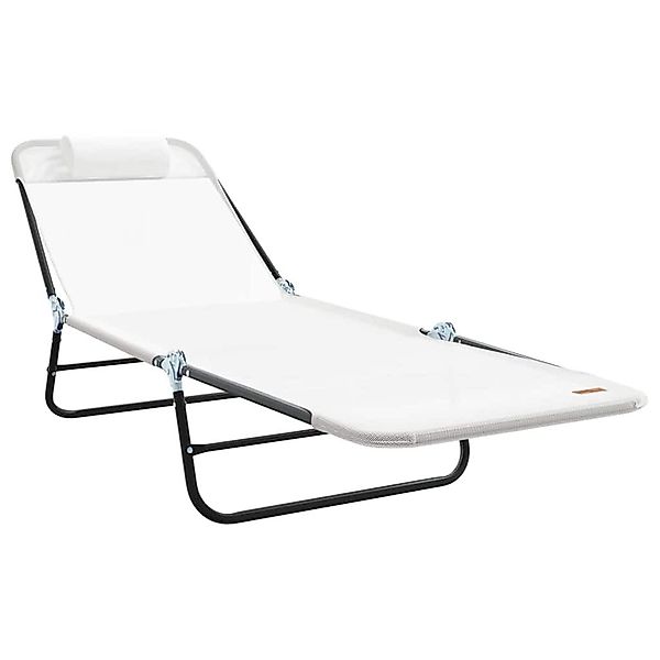 vidaXL Gartenliege Klappbare Sonnenliege Creme 182 günstig online kaufen
