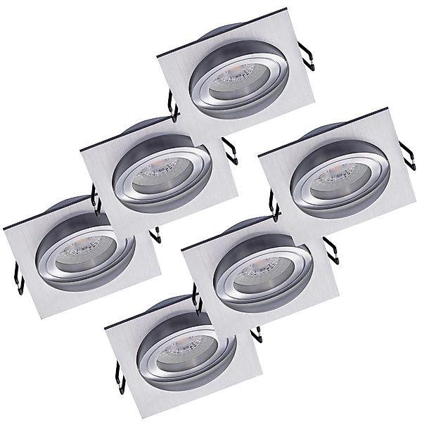 Oktaplex 6er Set Einbauleuchte Aluminium Lyon Schwenkbar 3000K Warmweiß 345 günstig online kaufen