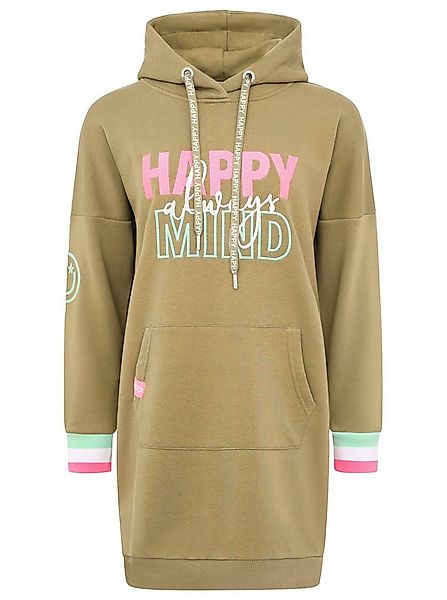 Zwillingsherz Sweatkleid "Always Happy Mind" mit Kapuze und fröhlicher Bots günstig online kaufen