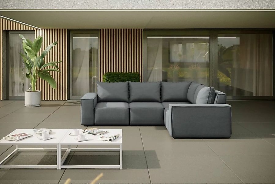 Friderik-EU Ecksofa GARTEN Couch Wasserdichtes Sofa Outdoor Gartenmöbel Ter günstig online kaufen