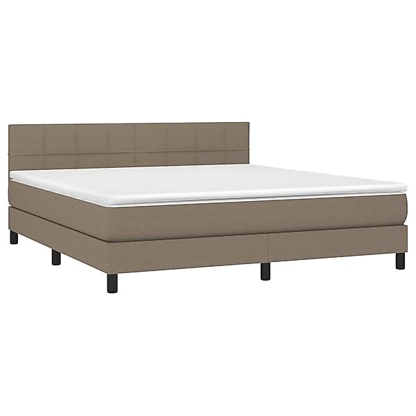 vidaXL Boxspringbett mit Matratze & LED Taupe 160x200 cm Stoff 3133169 günstig online kaufen