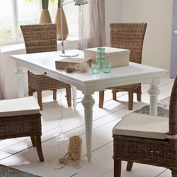 Tisch im Landhausstil Weiß gedrechselten Beinen günstig online kaufen