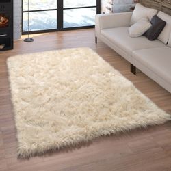Paco Home Fellteppich "Playa 960" rechteckig 64 mm Höhe Kunstfell, Flokati- günstig online kaufen