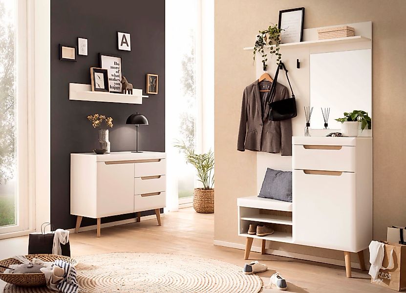 Home affaire Garderoben-Set "Torge, Garderobe mit Stauraum, Garderobenschra günstig online kaufen
