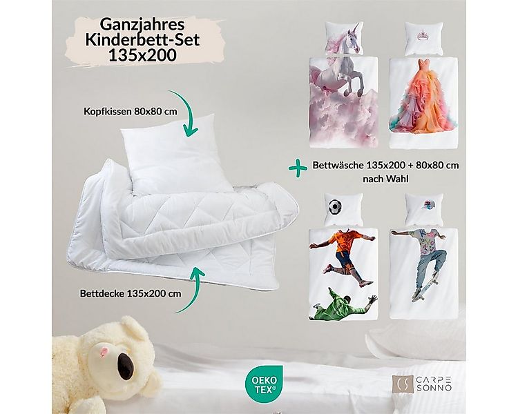Carpe Sonno Kinderbettdecke + Kopfkissen + Bettwäsche 135x200 80x80 Kinder günstig online kaufen