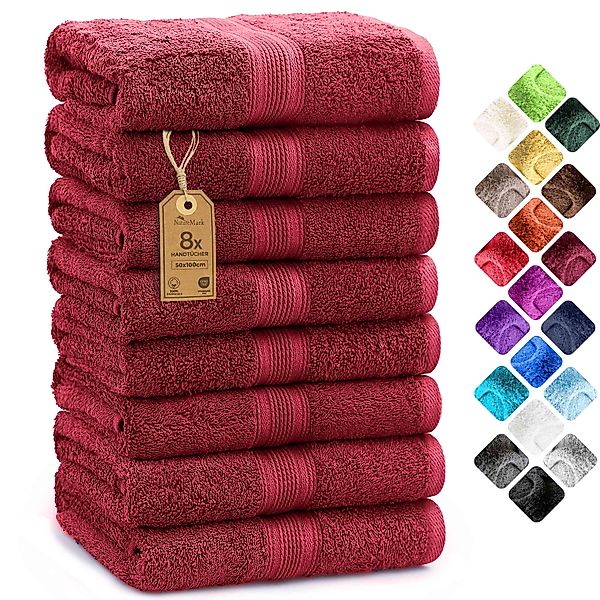 NatureMark Handtücher 8er-Set Frottier Handtücher 50x100cm, 100% Baumwolle günstig online kaufen