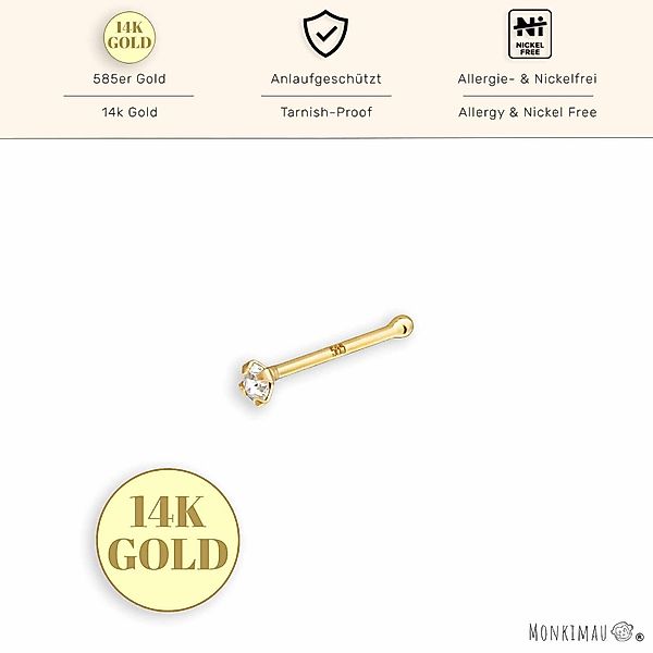 Monkimau Nasenpiercing 14K Gold Nasenstecker mit günstig online kaufen
