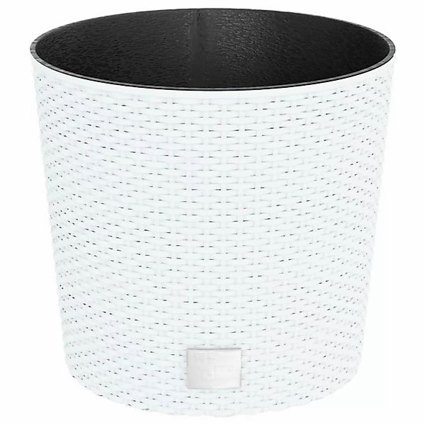 vidaXL Pflanzkübel mit Herausnehmbaren Einsatz Weiß 15/15,3L PP-Rattan 1742 günstig online kaufen