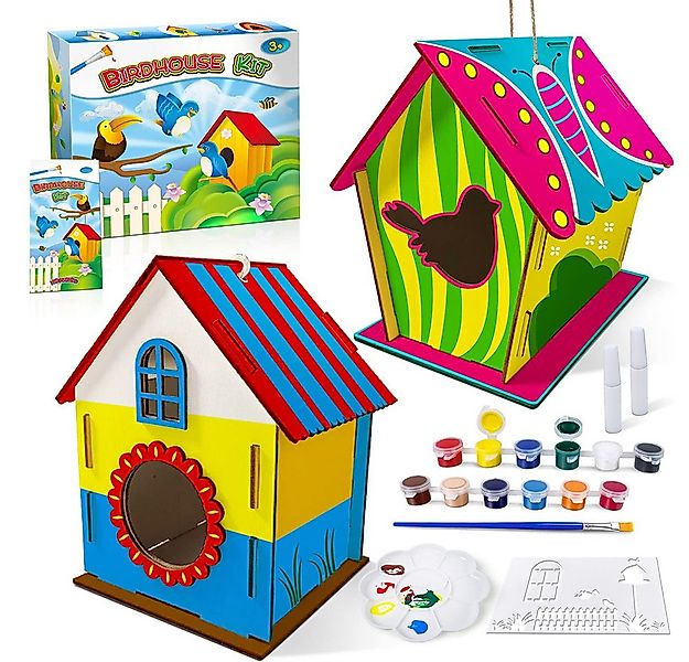 CLTYQ Vogelhaus DIY Set aus Holz-Bastelsets für Kinder zum bemalen inkl.Vor günstig online kaufen
