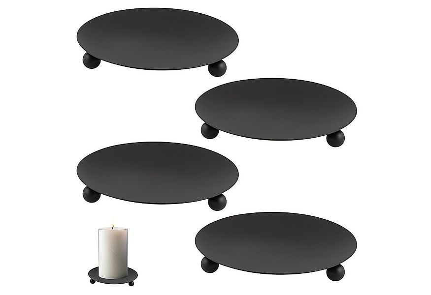 bremermann Kerzenhalter 4er-Set, Kerzenleuchter, Stumpenkerze, Metall, schw günstig online kaufen