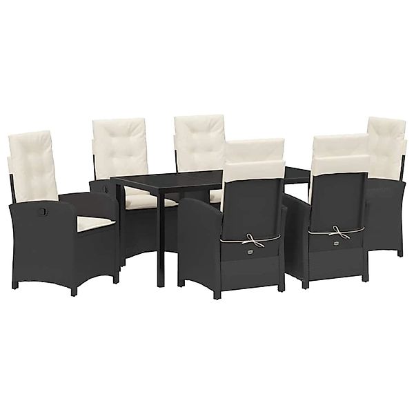 vidaXL Garten Essgruppe 7-Tlg Schwarz Poly Rattan 3380257 günstig online kaufen