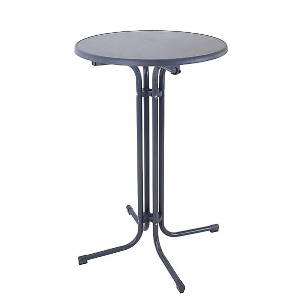 TRUTZHOLM Stehtisch Klappbar Durchmesser 70 cm Höhe 110 cm Stahl Anthrazit günstig online kaufen