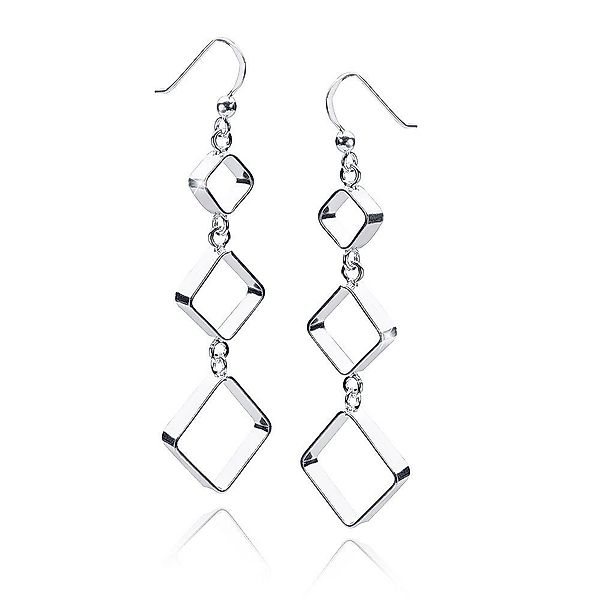 Materia Paar Ohrhänger Damen Silber Quadrate günstig online kaufen