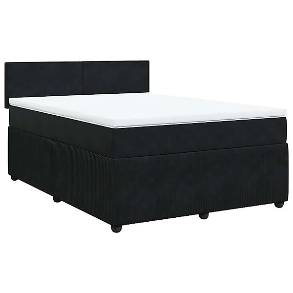 vidaXL Boxspringbett mit Matratze Schwarz 140x190 cm Samt 3287730 günstig online kaufen