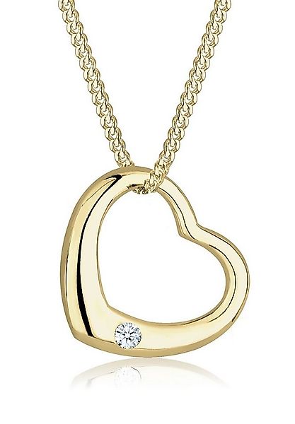 Elli DIAMONDS Kette mit Anhänger Herz Diamant Weiß Brillantschliff (0.03ct) günstig online kaufen