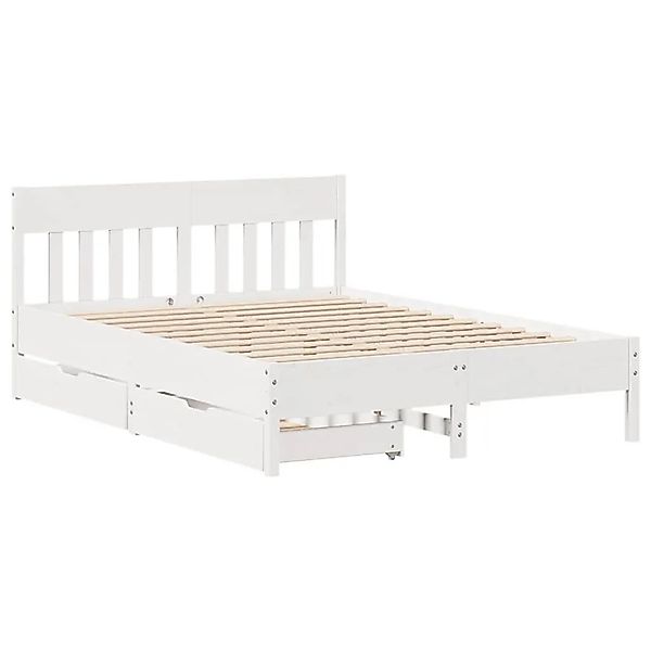 vidaXL Massivholzbett ohne Matratze Weiß 140x200 cm Kiefernholz 3301867 günstig online kaufen