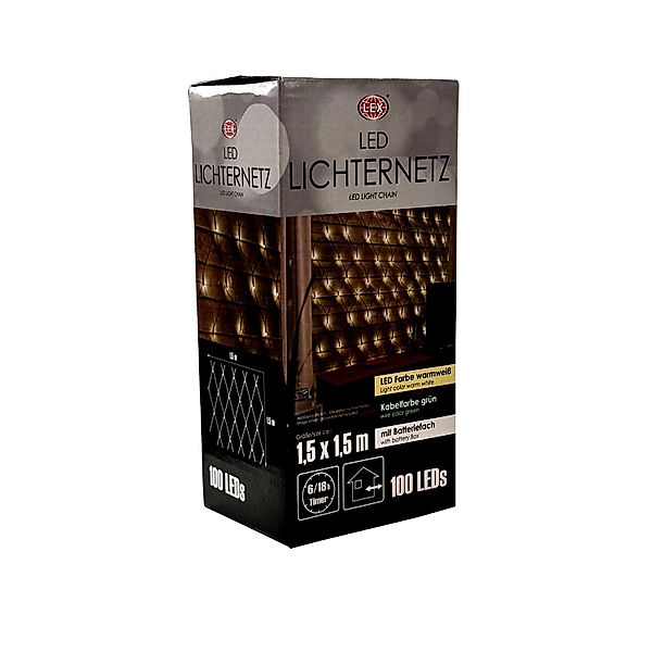 Mojawo 100er LED Lichternetz Warmweiß Innen Außen Kabel Grün Batteriebetrie günstig online kaufen