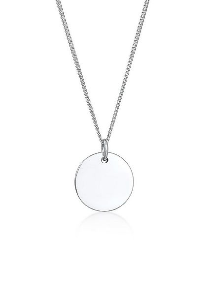 Elli Kette mit Anhänger Basic Plättchen Panzerkette 925 Silber, Geo günstig online kaufen