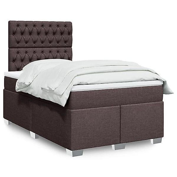 vidaXL Boxspringbett, Boxspringbett mit Matratze Dunkelbraun 120x190 cm Sto günstig online kaufen