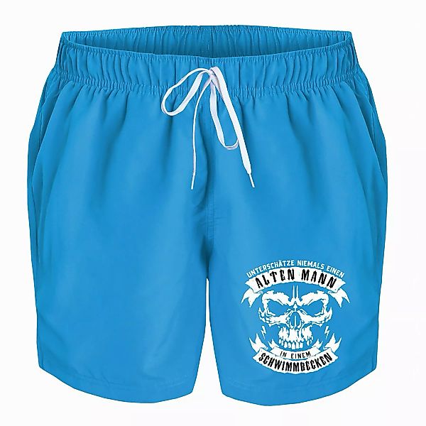 deinshirt Badehose Schwimmshorts Totenkopf alter Mann günstig online kaufen