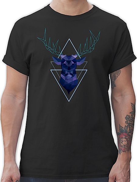 Shirtracer T-Shirt Geometrischer Hirsch - blau günstig online kaufen