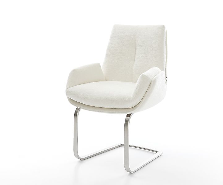 Freischwinger Clea-Flex Bouclé Soft Beige Freischwinger flach Edelstahl günstig online kaufen