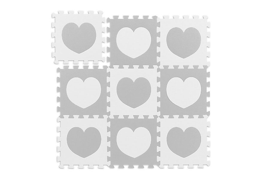 relaxdays Spielmatte 18-tlg. Puzzlematte Herz, Weiss-grau günstig online kaufen
