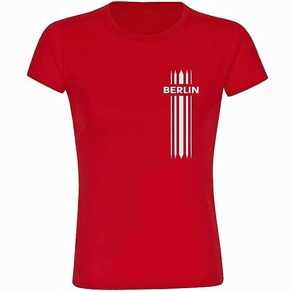 multifanshop T-Shirt Damen Berlin rot - Streifen - Frauen günstig online kaufen