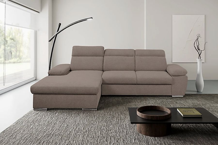 WERK2 Ecksofa "Palma modernes Schlafsofa mit Bettkasten, L-Form, B/T 282/18 günstig online kaufen