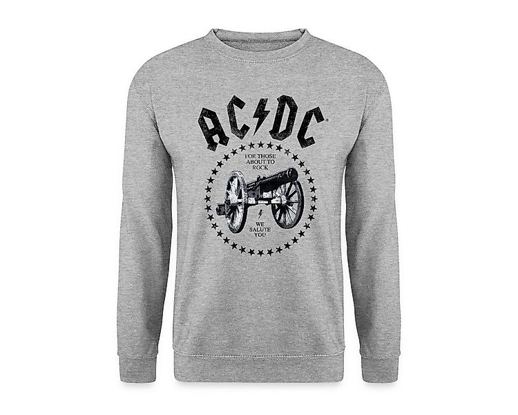 Spreadshirt Sweatshirt AC/DC For Those About To Rock Logo Mit Kanone Unisex günstig online kaufen