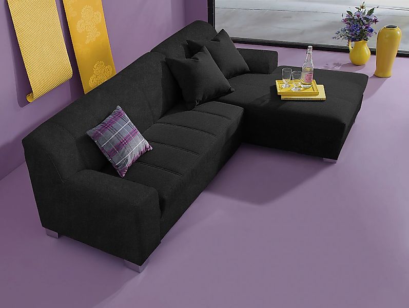 Polyester Bezug Ecksofa "Anzio, elegant und gemütlich, Breite 239cm, L-Form günstig online kaufen