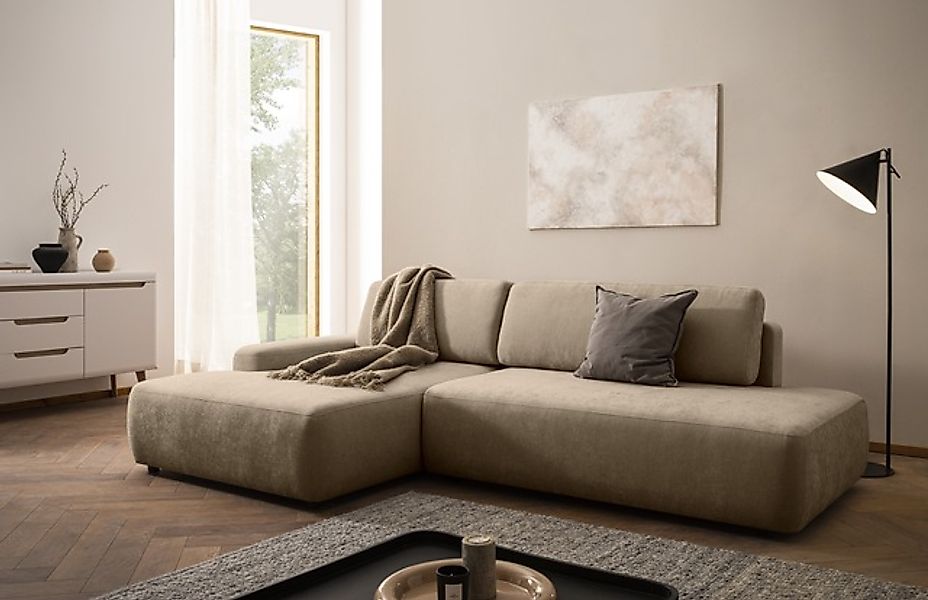 INOSIGN Ecksofa »TORGE, Schlafsofa Cord, Samtvelours u. Strukur fein, Couch günstig online kaufen