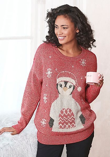 LASCANA Sweater Weihnachtspullover mit eingestricktem Motiv, günstig online kaufen
