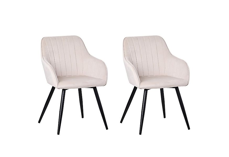 HOMAVO Esszimmerstuhl YZ5 Set 2 Stück in Samt mit Armlehnen-modernen Design günstig online kaufen
