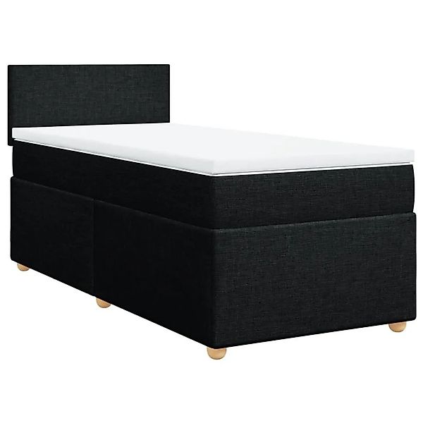 vidaXL Boxspringbett mit Matratze Schwarz 90x200 cm Stoff 3288858 günstig online kaufen