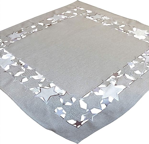 texpot Tischdecke Stickerei Sterne Weihnachten Advent günstig online kaufen