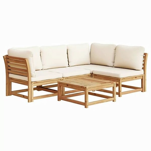 vidaXL Sofaelement 5-tlg. Garten-Lounge-Set mit Kissen Massivholz (1 St) günstig online kaufen