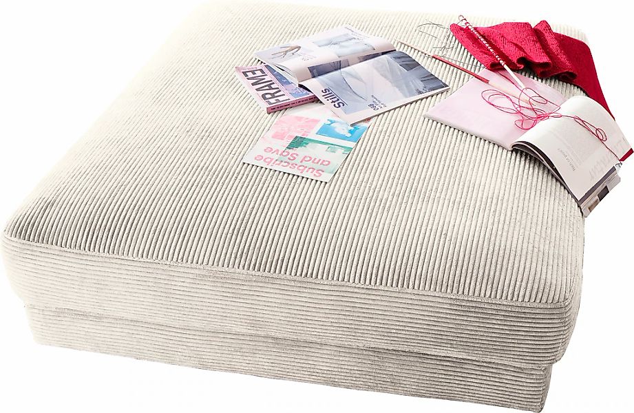 Home affaire Hocker "Enisa" passend zum "Enisa"-Sofa, Bezug in Cord günstig online kaufen