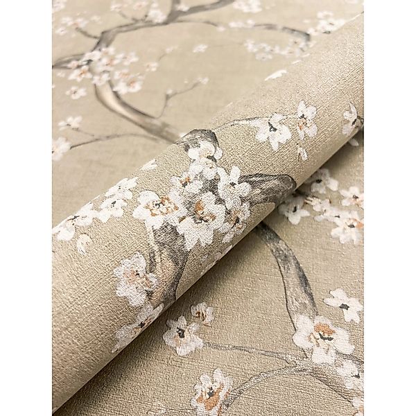 Newroom Vliestapete Ksenja Beige Kirschblüten Floral FSC® günstig online kaufen