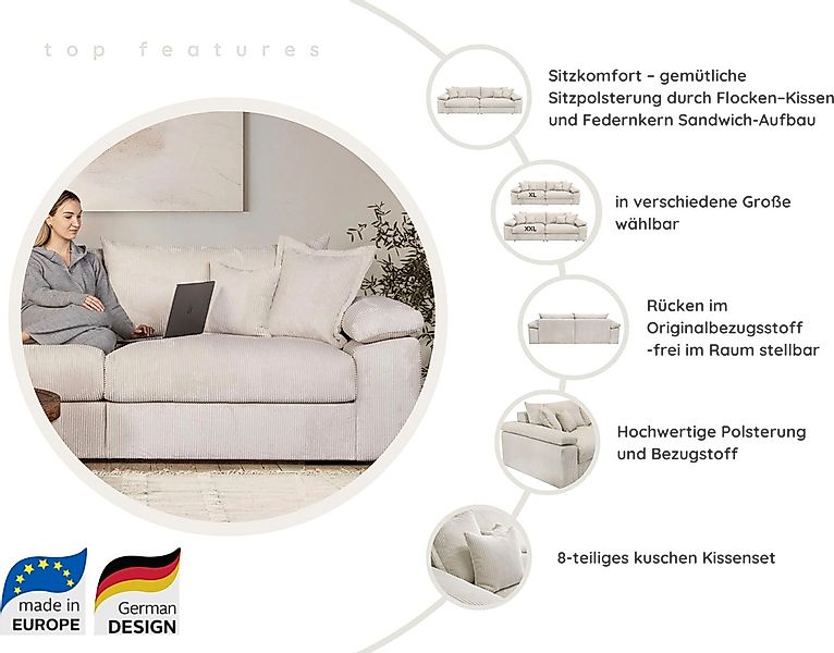 Home affaire Polsterhocker "Soft&Cosy XXL", Mega-Hocker, in Cord oder Cheni günstig online kaufen