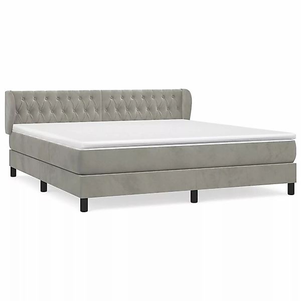 vidaXL Boxspringbett mit Matratze Hellgrau 160x200 cm Samt1397663 günstig online kaufen