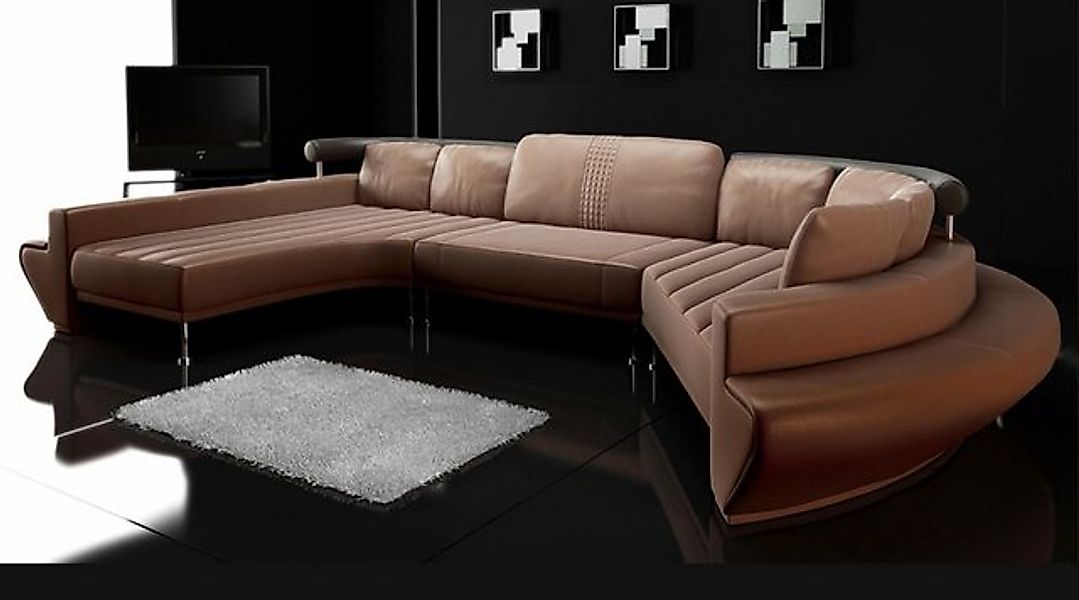 BULLHOFF Wohnlandschaft Ledersofa Designsofa U Wohnlandschaft Rund Couch XX günstig online kaufen