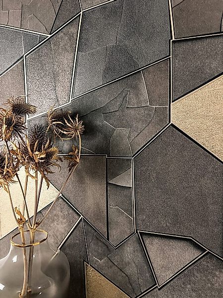 Newroom Vliestapete Necros Dark Grey Tapete Mustertapete Stein,Steinmauer,F günstig online kaufen